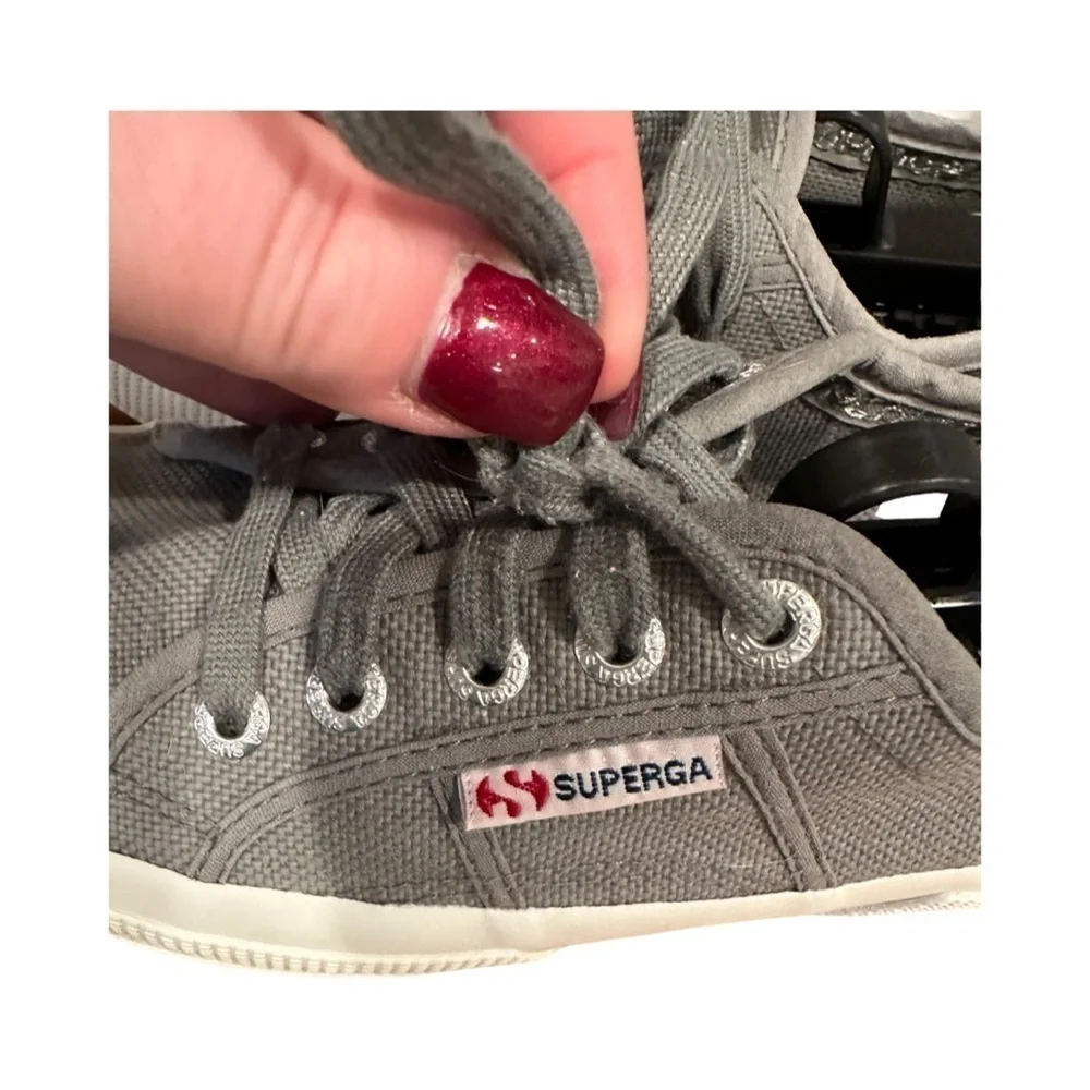 Superga Gray Canvas Sneaker in Size 7 (38)